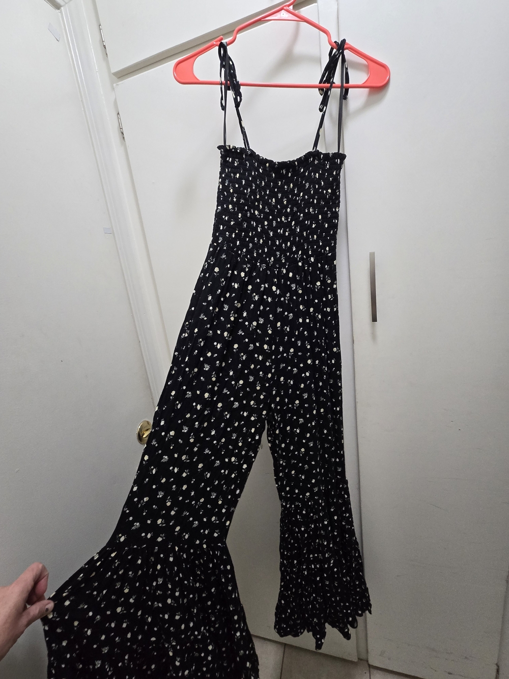 Forever 21 Smocked Ditsy Floral Wide Leg Jumpsuit - Small
